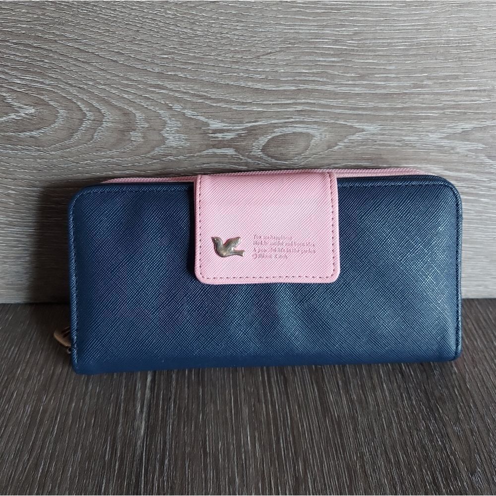 Cheer Up Wallet by Shinzi Katoh - Colorblock Navy & Pink